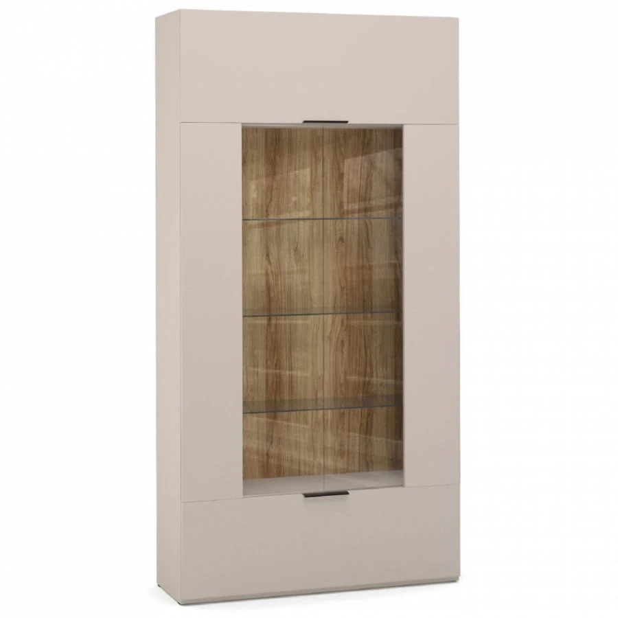 "SOHO" HB9-02.DS, Секция 2дв.стекл. (беж) из набора модульной мебели "SOHO"