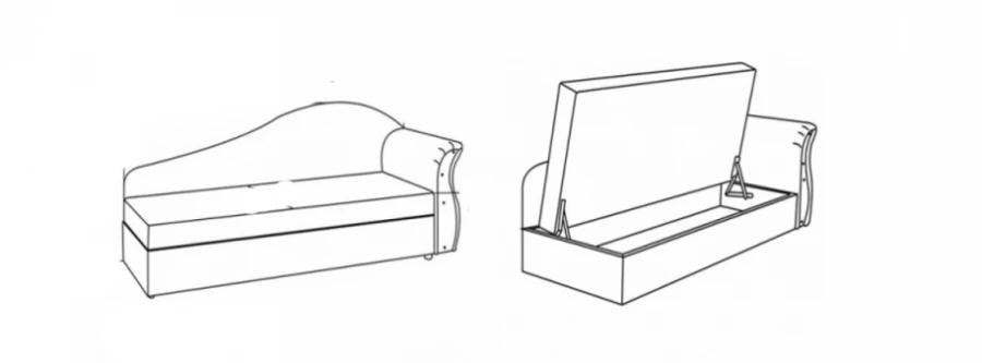 Кушетка с деревянным каркасом