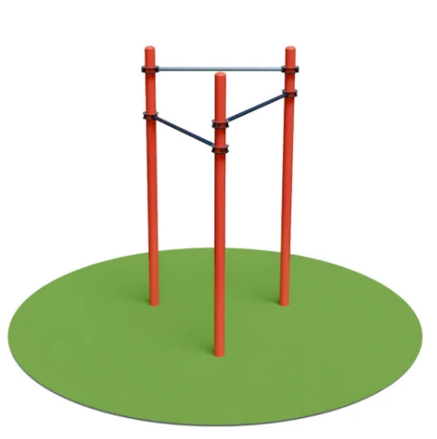 Уличный турник трехуровневый треугольник