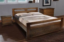 Wooden Bed on Legs - Sturdy Wooden Frame
