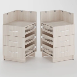 Built-in Desk Cabinet with 3 Drawers and 1 Niche