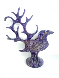 Charoite Jewelry Stand "Bird
