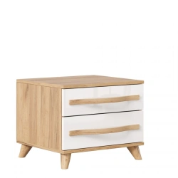 Marta-2 Nightstand (Golden Oak/White Gloss) Model LD.406100.000