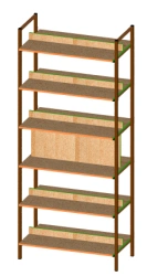 Adjustable Double-Sided Library Shelf with Metal Frame