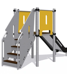 Metal Slide with Plywood Steps - Romana 110.03.00
