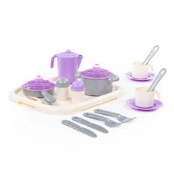 Colorful Children's Tableware Set for Two with Tray - Nastya