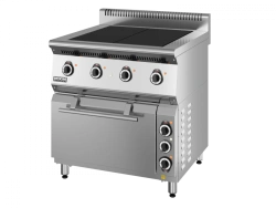 Electric Cooking Stove with Oven, Stainless Steel, Model PE47J-02