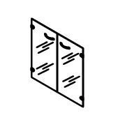 Low Glass Doors for Office Furniture - "Work" Set