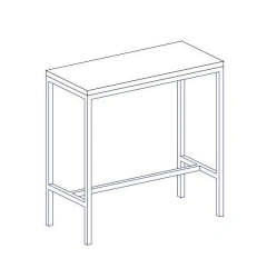 Metal Frame Bar Table with 4 Supports - TV-DBSL-6.23.01