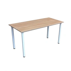 Dining Table with Metal Frame and Moisture-Resistant Top