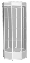 Octagonal Island Display Case 800x800x2200
