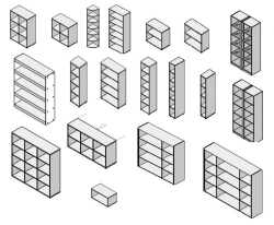 Wooden Office Shelving Unit - Various Series Models
