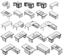 Executive Office Desk - Wooden Frame, Various Series Models