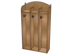 Clothing Rack №1 "Moydodyr", Plywood (Lacquer), 3 Compartments/ SHD44
