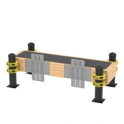 Horizontal Gymnastics Bench with Two Expandable Anti-Vandal Measuring Rulers