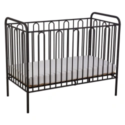 Polini Kids Vintage 110 Metal Crib, Matte Black, Code 0001648.22