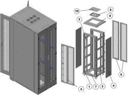 Reinforced Floor Telecommunications Cabinet 19" Model ШТ-ПУ-47U-800x1200-2П2П