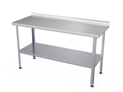Food Preparation Table with Edge SR-3-P (Solid Shelf)