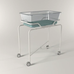 Functional Baby Bed with Transparent Organic Glass Bassinet Model KNF-01 "Aibolit