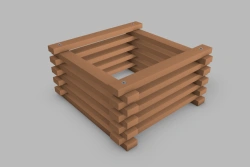 Square Planter with Cross Horizontal Slats