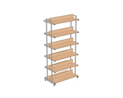 Double-sided shelf with 6 shelves 900*520*1950 mm ST2-6