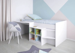 Children's Loft Bed Polini Kids Simple with Desk and Shelves 4000
