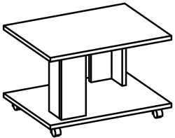 Brooklyn Series Coffee Table 9514 with Rolling Base