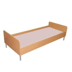 Wooden Bed with Metal Frame