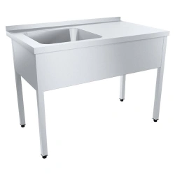 Professional Sink with Work Surface, Left Configuration, Model SRO12/7ПНТ+VMOц1-500L