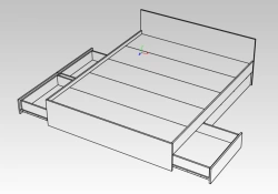 Bed with Pull-Out Drawers