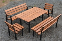 Outdoor Park Furniture Set with Metal Frame by Edelwood