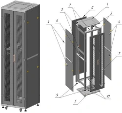 19" Floor-Mount Telecommunications Cabinet 42U - Model ШТ-П-42U-600х2015х600-2ПГ