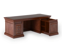 Executive Desk with Leather Inlay, 2200x950x800 mm, Model TA202